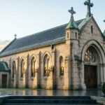 Calvary Temple church with a cross on top.