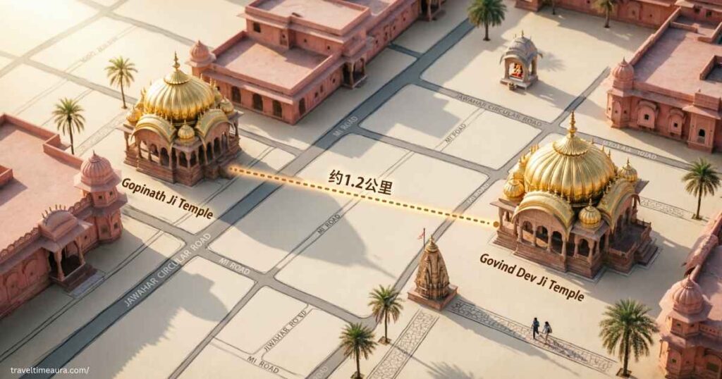 gopinath-ji-temple-jaipur-to-govind-dev-ji-temple-distance