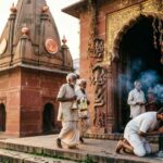 Kal Bhairav Temple in Varanasi with devotees at the entrance.