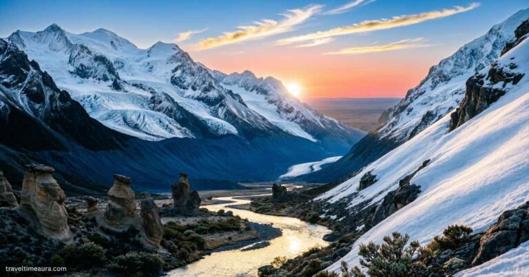 Panoramic view of the World Alaikas showing vast mountains, valleys, and a wide horizon under a glowing sky.