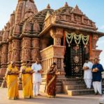 Sanwariya Seth Temple with devotees at a traditional Hindu shrine.