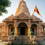 Shree Shyam Baba Mandir in Surat, a Hindu temple with traditional architecture.