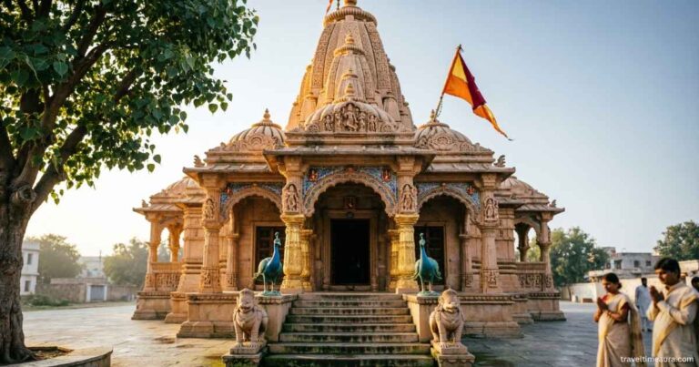Shree Shyam Baba Mandir in Surat, a Hindu temple with traditional architecture.