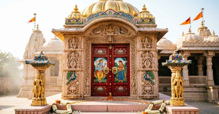 Shyam Mandir Surat in Surat showing a decorated Hindu temple entrance.