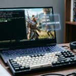 Linux gaming setup with tech tools on screen.