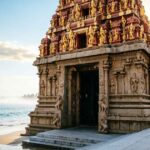 Tiruchendur Murugan Temple entrance near the sea.